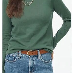 J. Crew Teddie Sweater Forest Green Long-Sleeve Crewneck Top